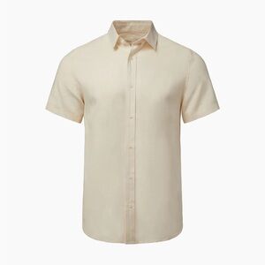 Onia Standard Short Sleeve Linen Shirt | Oat - M